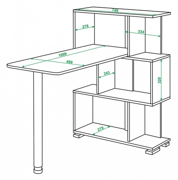 Стол компьютерный Домино нельсон СЛ-5-3СТ MER_SL-5-3ST_NBEN