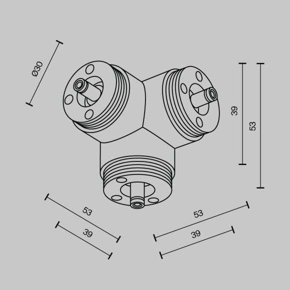T-образный вертикальный коннектор без ввода питания Maytoni Shelf CA016TC-B