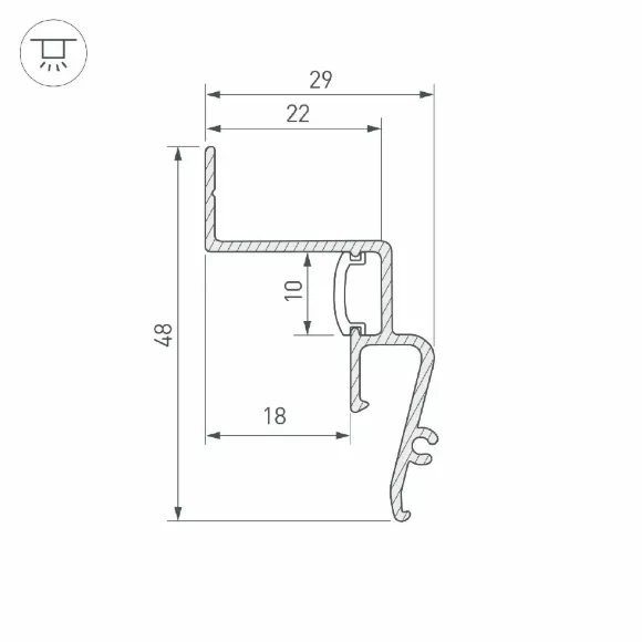 Профиль Arlight STRETCH-SHADOW-2000 BLACK A2-CONTOUR-PRO 039510 Профиль Arlight STRETCH-SHADOW-2000 BLACK A2-CONTOUR-PRO 039510