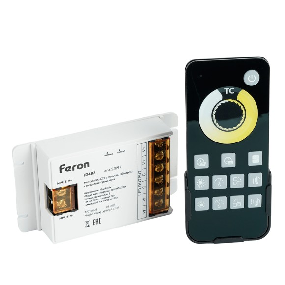 Контроллер CCT с пультом, таймером и визуализатором звука Feron LD482 12-24-48V 52097