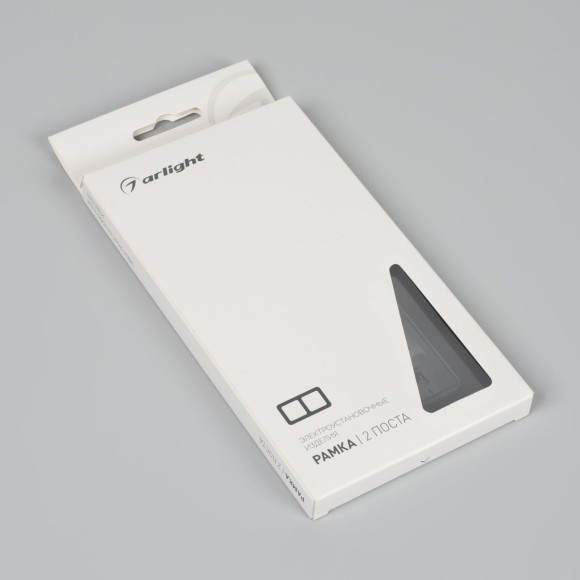 Рамка на 2 поста стеклянная Arlight FRM-OMALI-SFGS-2-BK 049709