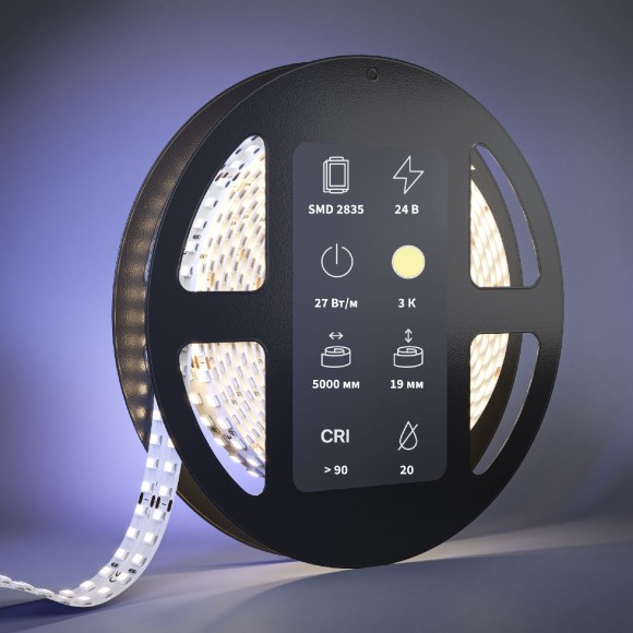 Светодиодная лента Maytoni Ultra 24В 2835 27Вт/м 3000К 5м IP20 201114