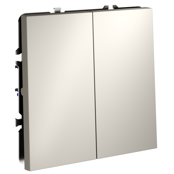 Перекрестный переключатель встраиваемый Voltum S70 двухклавишный 10А, (кашемир) VLS020503