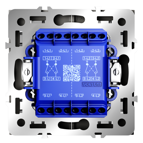 Перекрестный переключатель встраиваемый Voltum S70 двухклавишный 10А, (кашемир) VLS020503