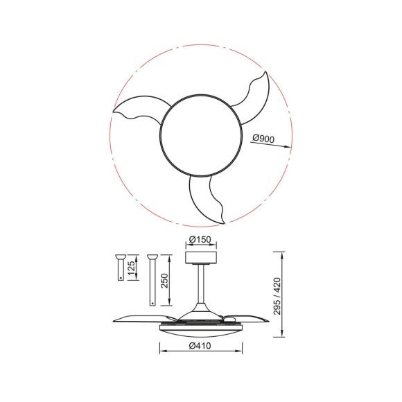 Люстра-вентилятор Mantra Slim Fan 9008