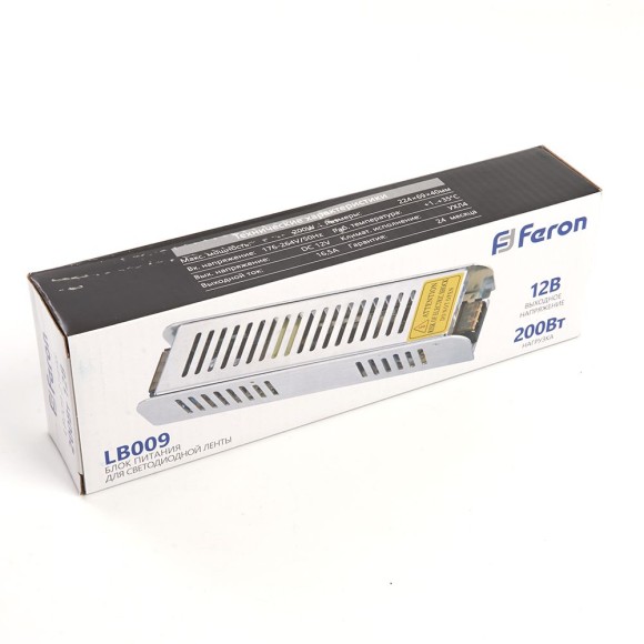 Блок питания для светодиодной ленты Feron LB009 12V 200W IP20 16,5A 21498