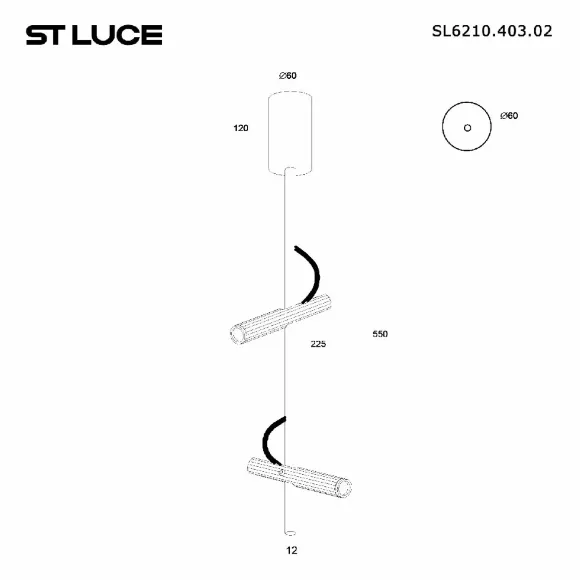Потолочный светильник ST Luce Lilt SL6210.403.02, вид сбоку