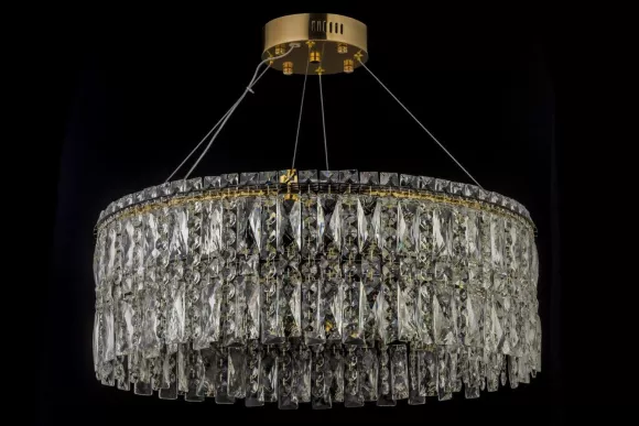 Подвесная люстра Arti Lampadari Ovindoli L 1.5.60.102 G, Золото, Прозрачный, От теплого до холодного, крупный план Подвесная люстра Arti Lampadari Ovindoli L 1.5.60.102 G, Золото, Прозрачный, От теплого до холодного, крупный план