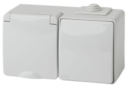 Блок розетка + выключатель Эра 11-7601-03 Б0035993