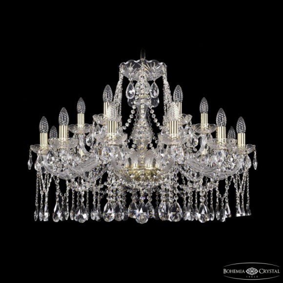 Подвесная люстра Bohemia Ivele Crystal 1413/12+6/300 G