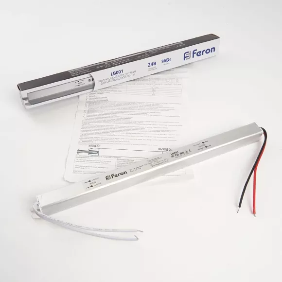 Трансформатор для светодиодной ленты Feron LB001 36Вт 24В IP20 48012, общий вид