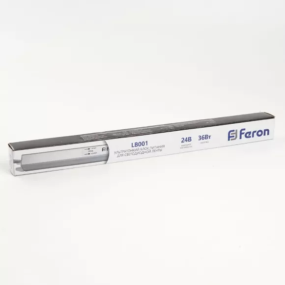 Трансформатор для светодиодной ленты Feron LB001 36Вт 24В IP20 48012, вид сбоку