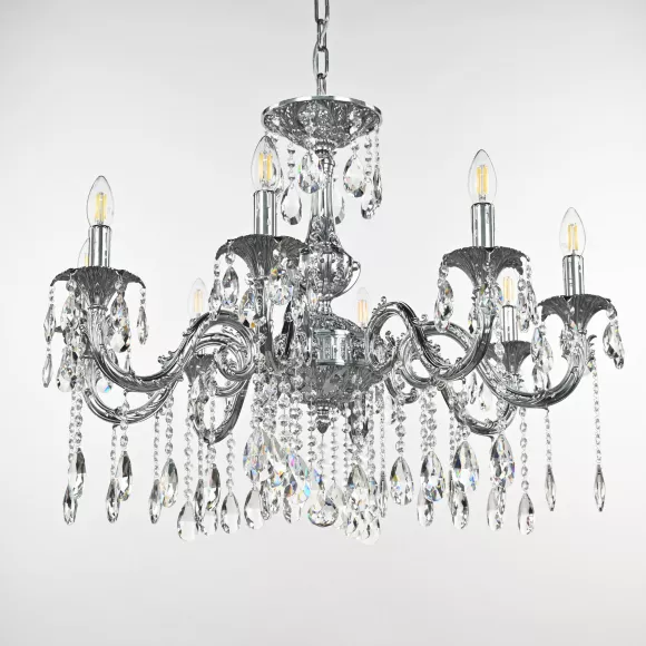 Подвесная люстра Bohemia Ivele Crystal AL79101/8/250 A Ni, декоративные элементы крупным планом Подвесная люстра Bohemia Ivele Crystal AL79101/8/250 A Ni, декоративные элементы крупным планом