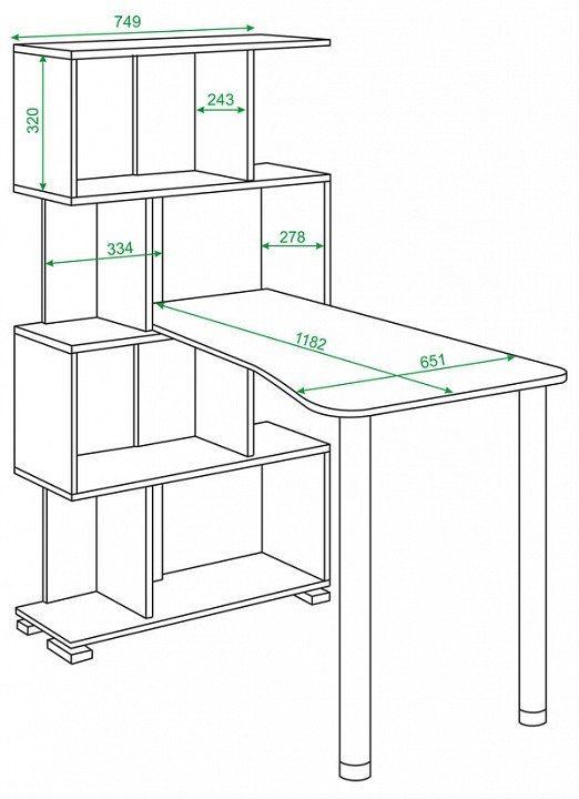 Стол компьютерный Домино СЛ-5-4СТ-2 MER_SL-5-4ST-2-BENBE