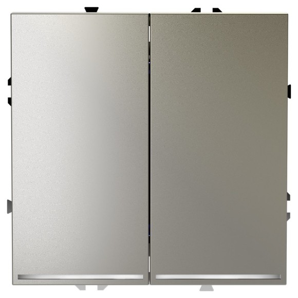 Выключатель двухклавишный с подсветкой Voltum S70 VLS020204