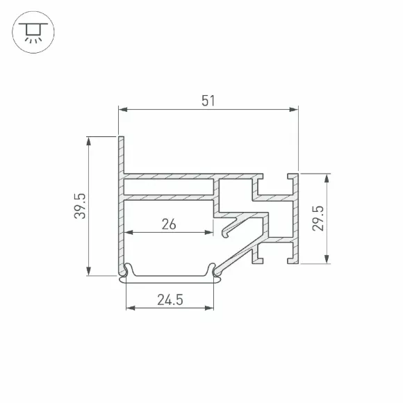 Профиль Arlight STRETCH-25-WALL-SIDE-2000 040061 Профиль Arlight STRETCH-25-WALL-SIDE-2000 040061