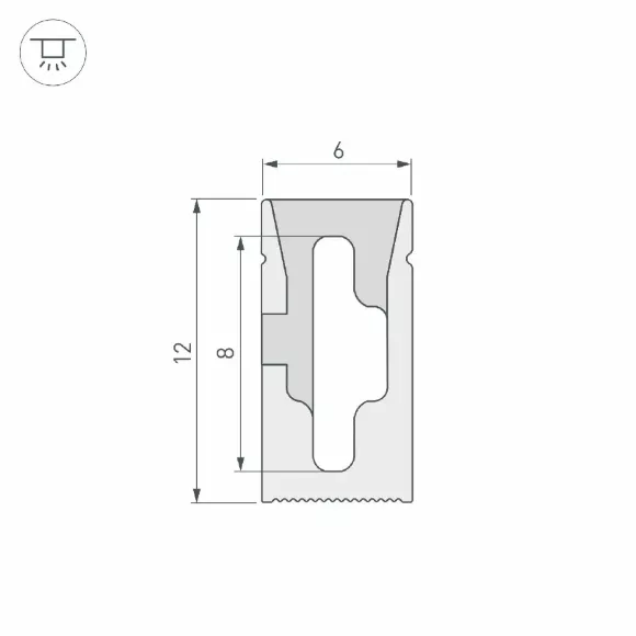 Силиконовый профиль Arlight WPH-FLEX-0612-SIDE-S8-20m WHITE 041030