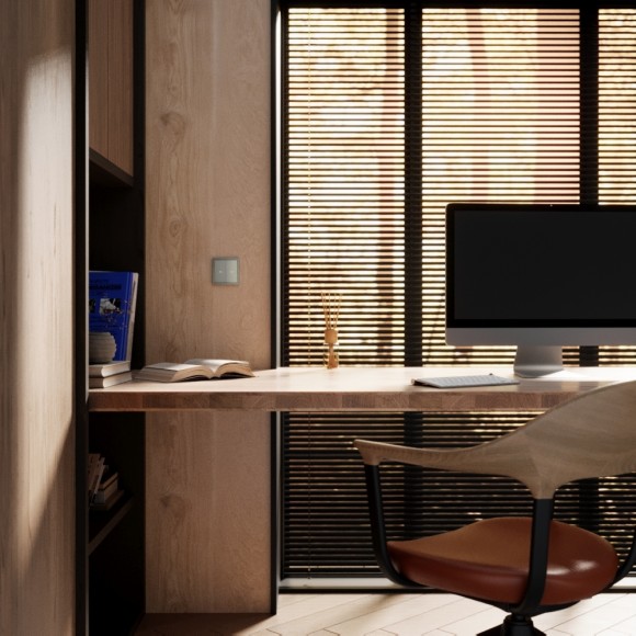 Выключатель встраиваемый Voltum S70 для жалюзи 10А, (шелк) VLS020704