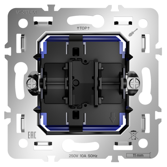 Механизм выключателя с самовозвратом одноклавишного 10А Voltum S70 VLS0106M
