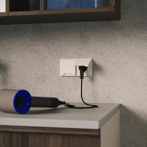 Накладка для розетки с заземлением, защитными шторками и крышкой Voltum S70 (хлопок) VLS000813