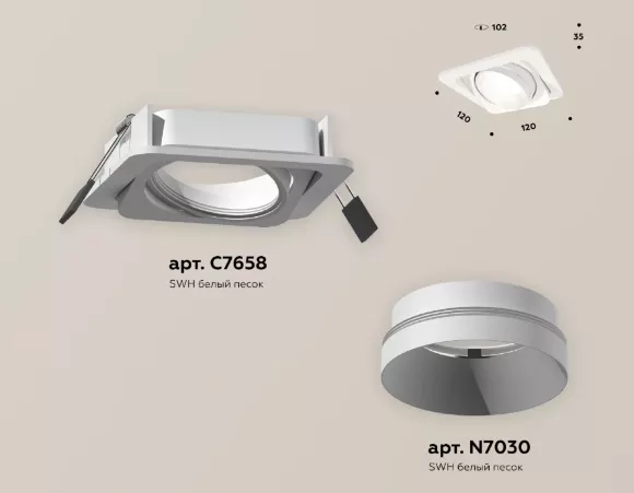 Встраиваемый светильник Ambrella Light Techno Spot XC7658020 (C7658, N7030), Белый, Металл, Хай-тек стиль Встраиваемый светильник Ambrella Light Techno Spot XC7658020 (C7658, N7030), Белый, Металл, Хай-тек стиль
