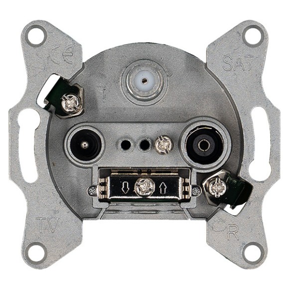 Розетка TV+FM+SAT Ф9.5mm оконечная с накладкой, цвет Тауп Jasmart G6206T