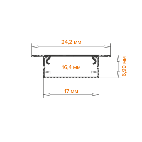 Профиль встраиваемый Wolta WAP-I-24/7/2000-A-LITE