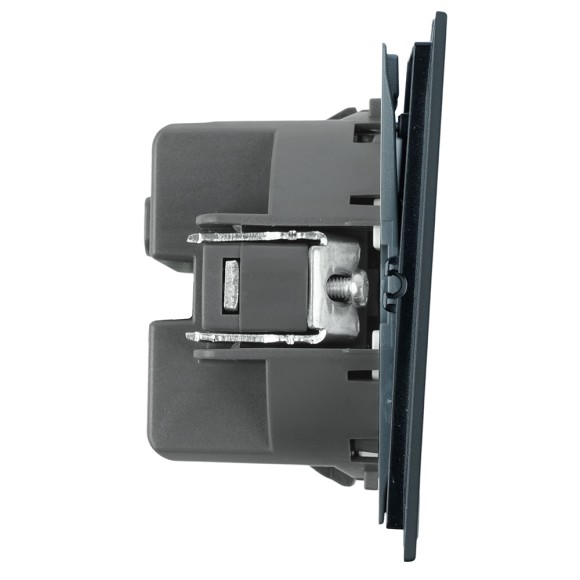 Выключатель 1-клавишный самовозвратный (механизм) Stekker Мия 250В 10А RSW10-3112-05 черный бархат 50574