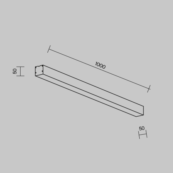 Линейный накладной светильник Maytoni Technical 3000K 50x50 (Черный, 1 м) LL311027