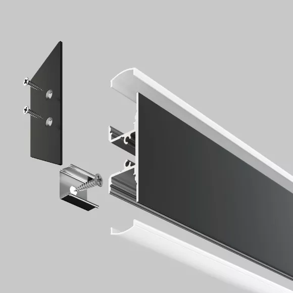 Алюминиевый профиль Maytoni Led strip ALM-1848-B-2M, Черный, Алюминий, Германия, вид сбоку Алюминиевый профиль Maytoni Led strip ALM-1848-B-2M, Черный, Алюминий, Германия, вид сбоку