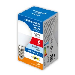 Лампа светодиодная Volpe Optima LED-G45-6W/4000K/E14/FR/SLS UL-00008815