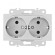 Розетка двойная с заземлением Arte Milano 203.40-2.silver