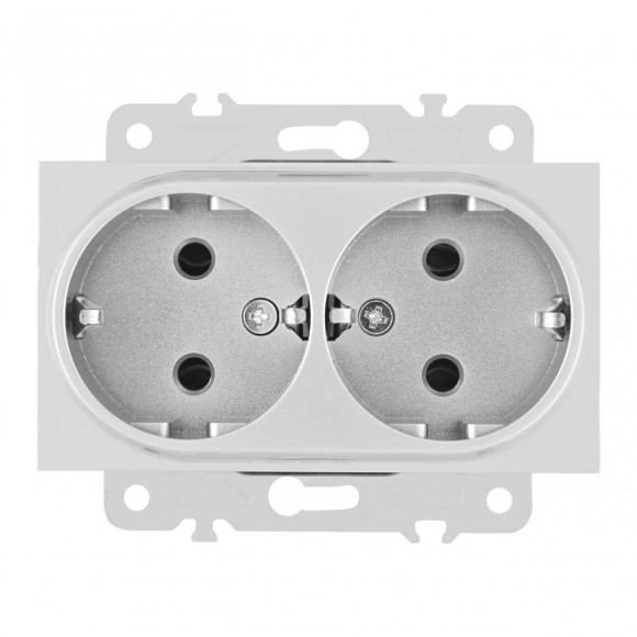 Розетка двойная с заземлением Arte Milano 203.40-2.silver