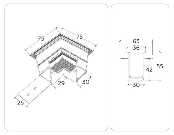 Коннектор угловой Ambrella Light Magnetic 220V GL1039