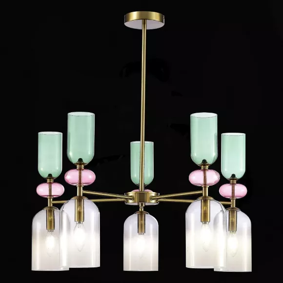Люстра на штанге ST Luce Gea SL2000.202.05, Матовое золото, Дымчатый, Золото, декоративные элементы крупным планом Люстра на штанге ST Luce Gea SL2000.202.05, Матовое золото, Дымчатый, Золото, декоративные элементы крупным планом