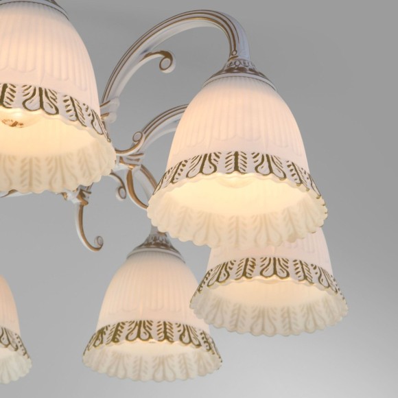 Люстра на штанге Eurosvet 60107/8 белый с золотом