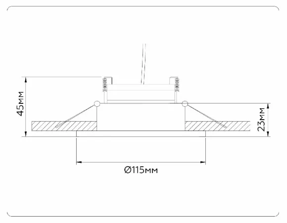 Схема размеров встраиваемый светильник Ambrella Light GX Standard Tech Techno Spot TN51912