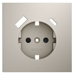 Накладка для розетки с заземлением и защитными шторками, с USB A+C Voltum S70 (кашемир) VLS001003
