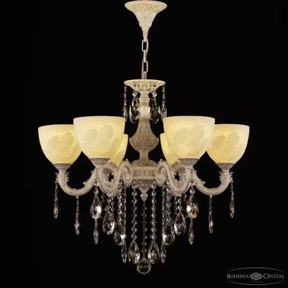 Подвесная люстра Bohemia Ivele Crystal AL79101/6/175 B WMN P1 U Angel, Белый, Металл, Керамика, крупный план