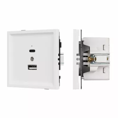 Механизм USB розетки Arlight SCT-TENDO-MUAC-SFPL-WH (5V, 3A, QC3) 054539
