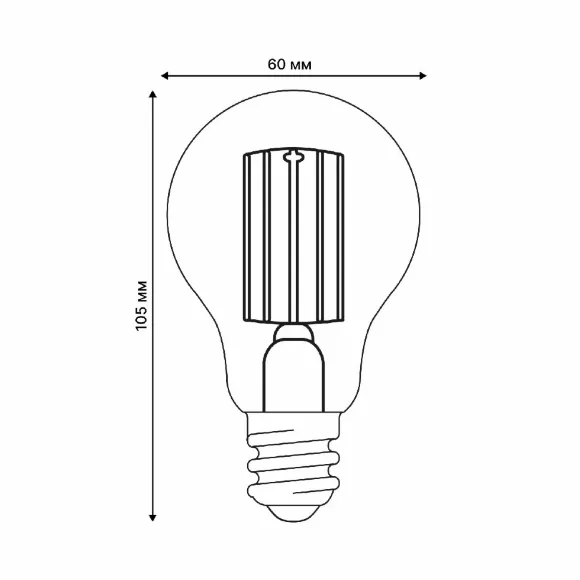 Лампа светодиодная филаментная Uniel LED-A60-5W/3000K/E27/CL GLY01TR UL-00011932