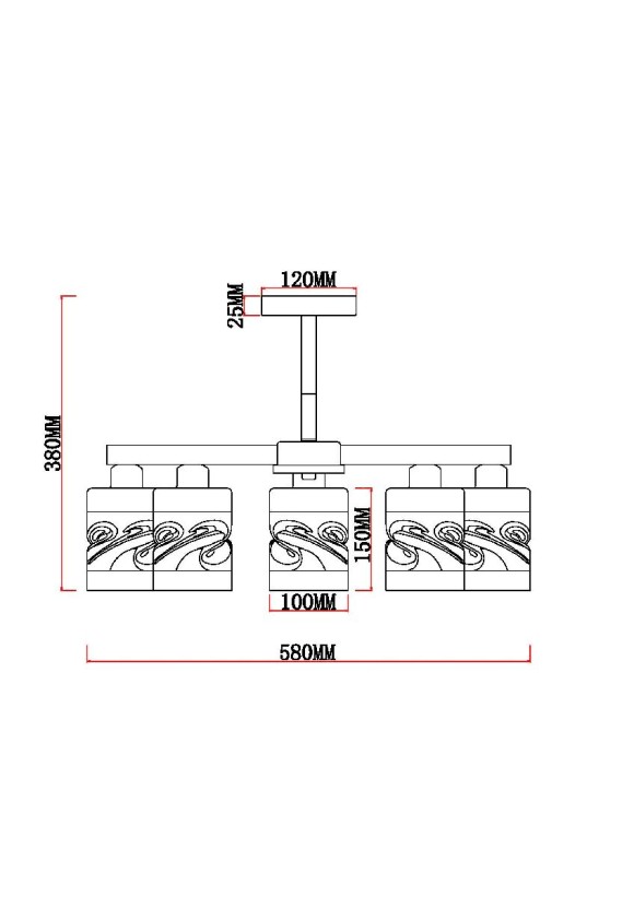 Люстра на штанге MyFar Olivia MR1821-5C