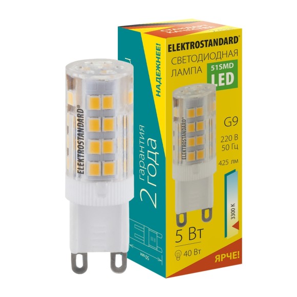 Светодиодная лампа Elektrostandard (a049868) G9 LED 5W прозрачная 220V 3300К BLG908 4690389150524