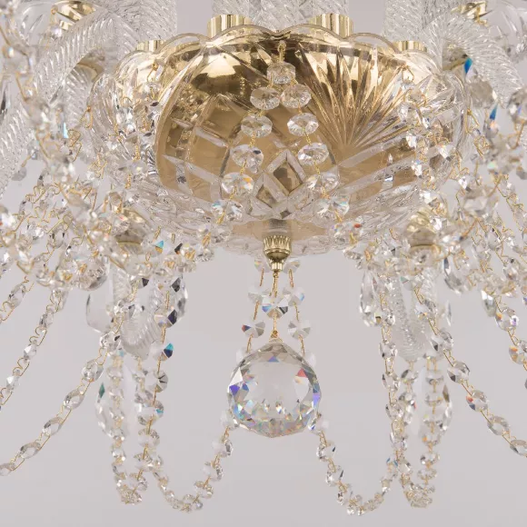 Подвесная люстра Bohemia Ivele Crystal 101/10+5/300 G, Золото, Металл, Классика стиль, декоративные элементы крупным планом Подвесная люстра Bohemia Ivele Crystal 101/10+5/300 G, Золото, Металл, Классика стиль, декоративные элементы крупным планом