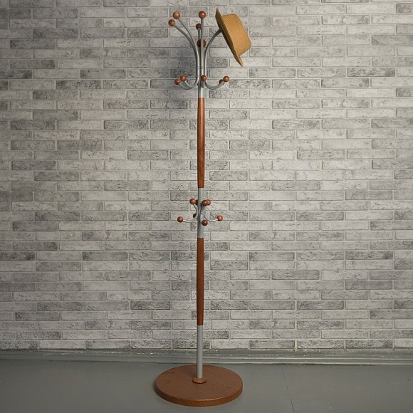 Вешалка-стойка Декарт Д-1 средне-коричневый/металлик ML_D-1_MEDBR