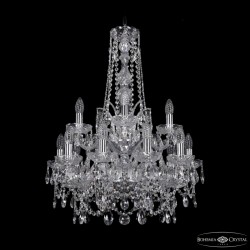Подвесная люстра Bohemia Ivele Crystal 1411/10+5/195/h-77/2d Ni