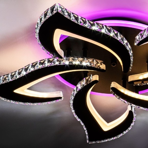 Потолочная светодиодная люстра с пультом управления LED4U L2839-5 BK