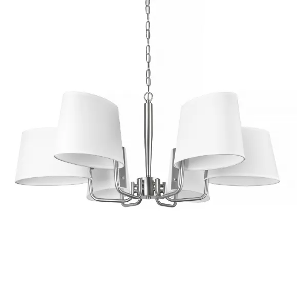 Подвесная люстра Loft IT Hilton 10527/6 Nickel, Модерн, Белый, Никель