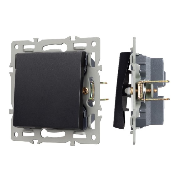 Механизм выключателя одноклавишный непроходной Arlight SWT-MK01-PL-BK (250V, 16A) 043711