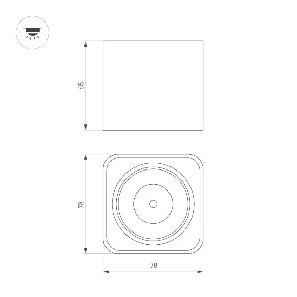 Накладной светильник Arlight SP-DICE-S78x78-10W Warm3000 (WH, 24 deg, 230V) 046633